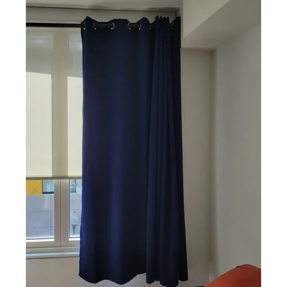 Blackout Curtains Room Darkening Thermal Insulted Navy 52 x 54 inch 2 Panels